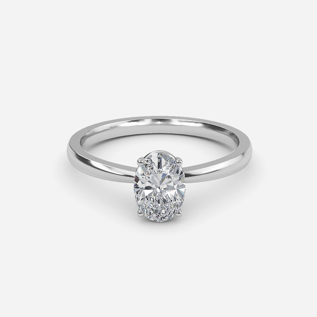 Ella Oval Solitaire Engagement Ring - Loose Grown Diamond