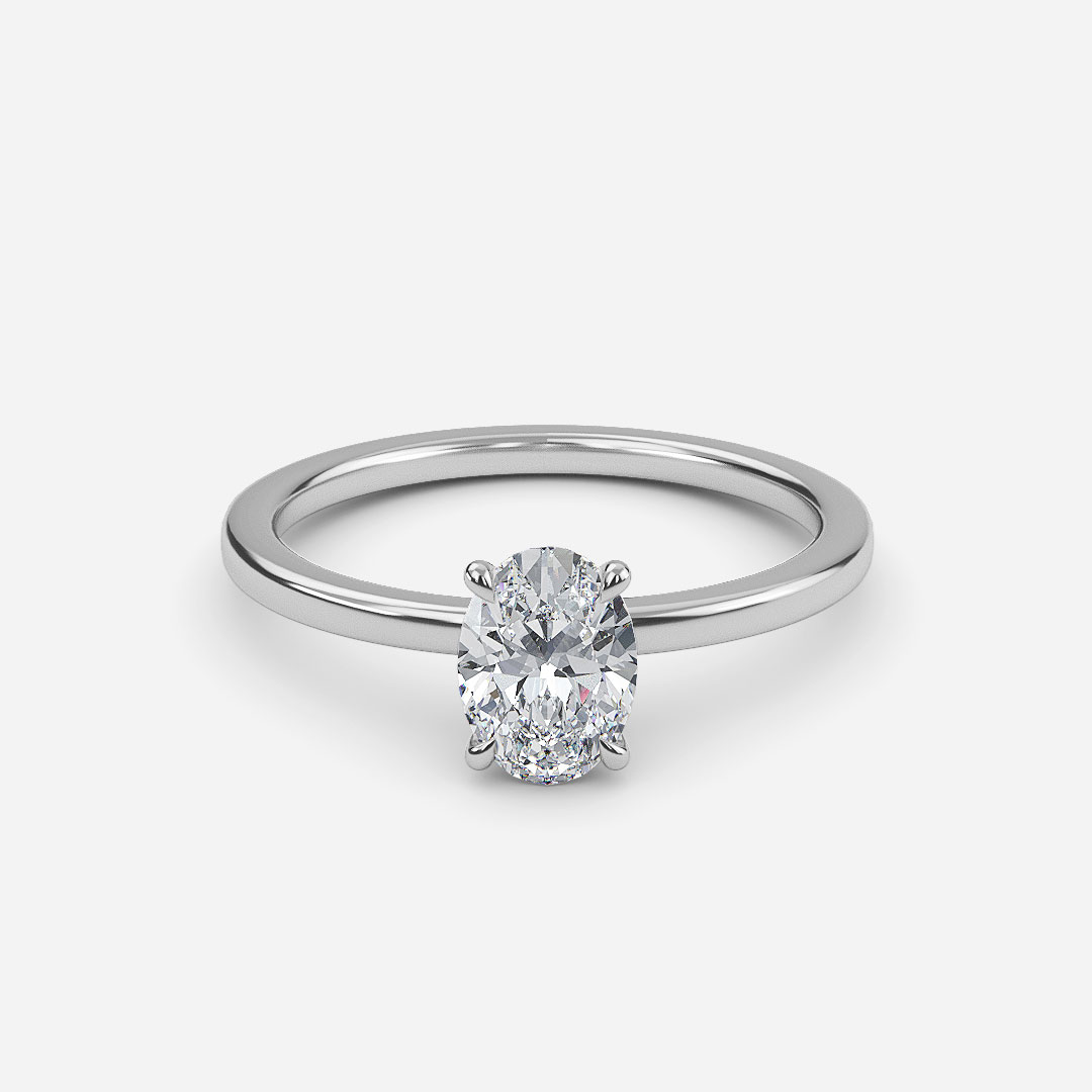 Lydia Oval Solitaire Engagement Ring - Loose Grown Diamond