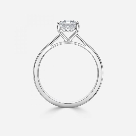 Hazal Asscher Hidden Halo Lab Grown Diamond Engagement Ring