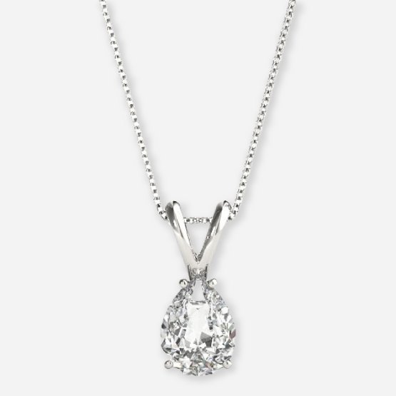 Pear-Shaped Diamond Solitaire Pendant