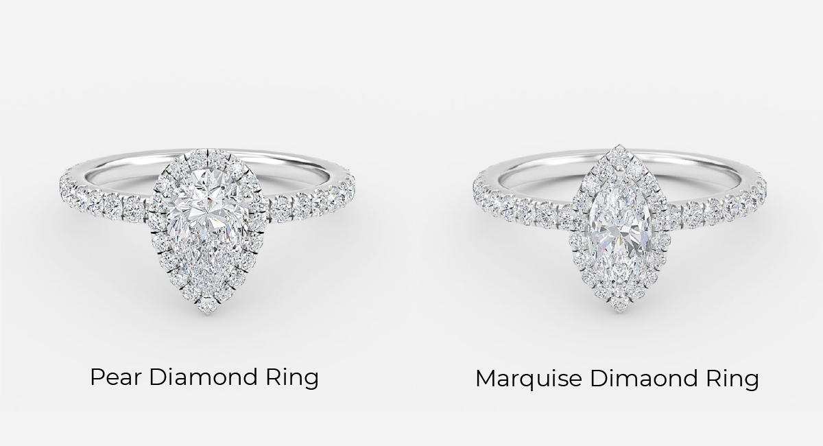 Marquise and deals pear diamond ring