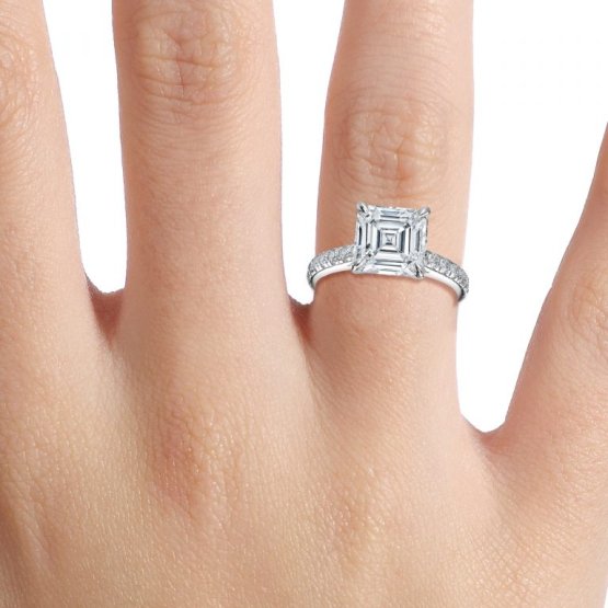 Asscher wedding store ring