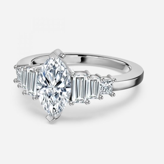 Esme Marquise Three Stone Engagement Ring - Loose Grown Diamond