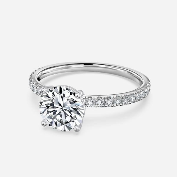 Luz De La Luna Round Diamond Band Engagement Ring