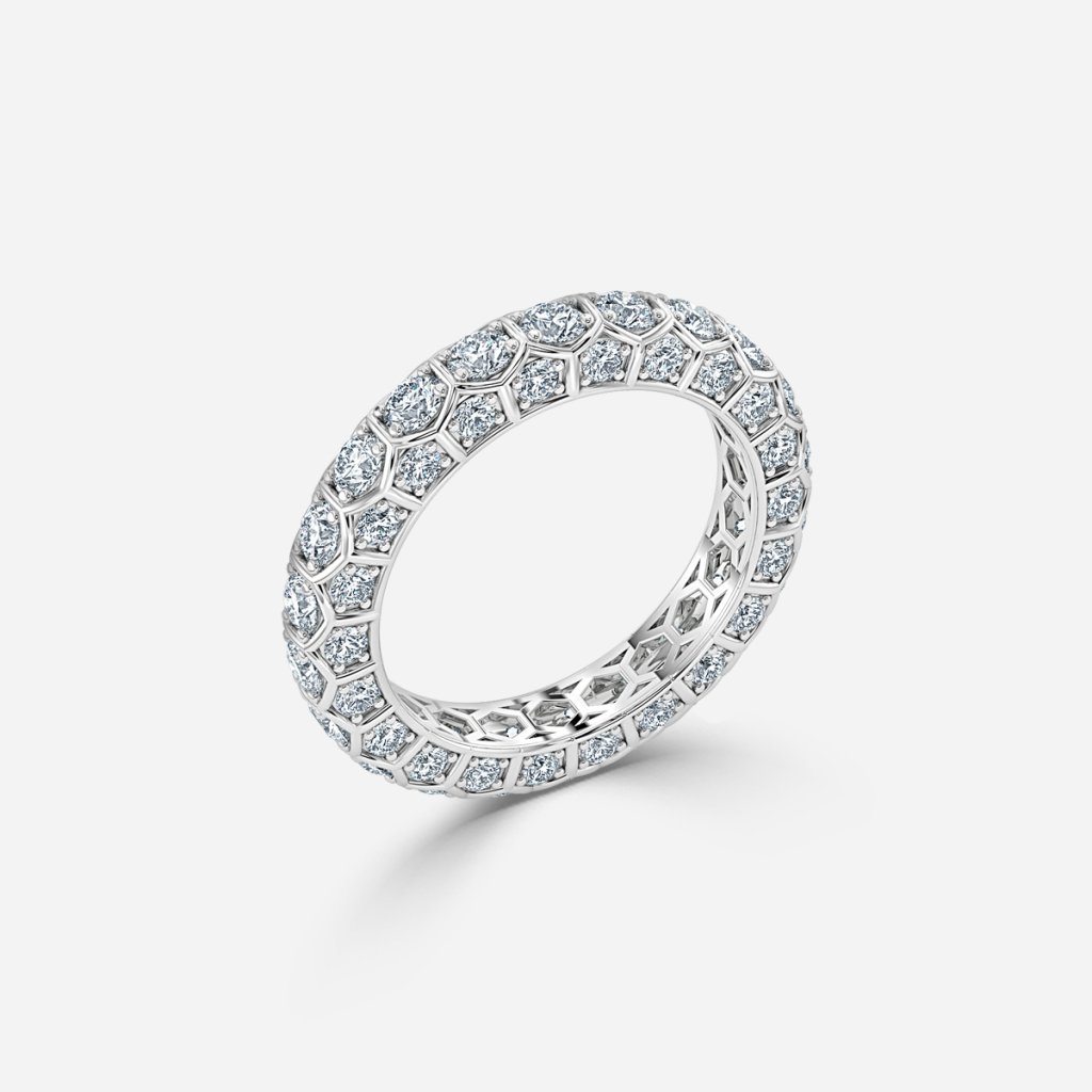 Hexa Round Diamond Eternity Ring