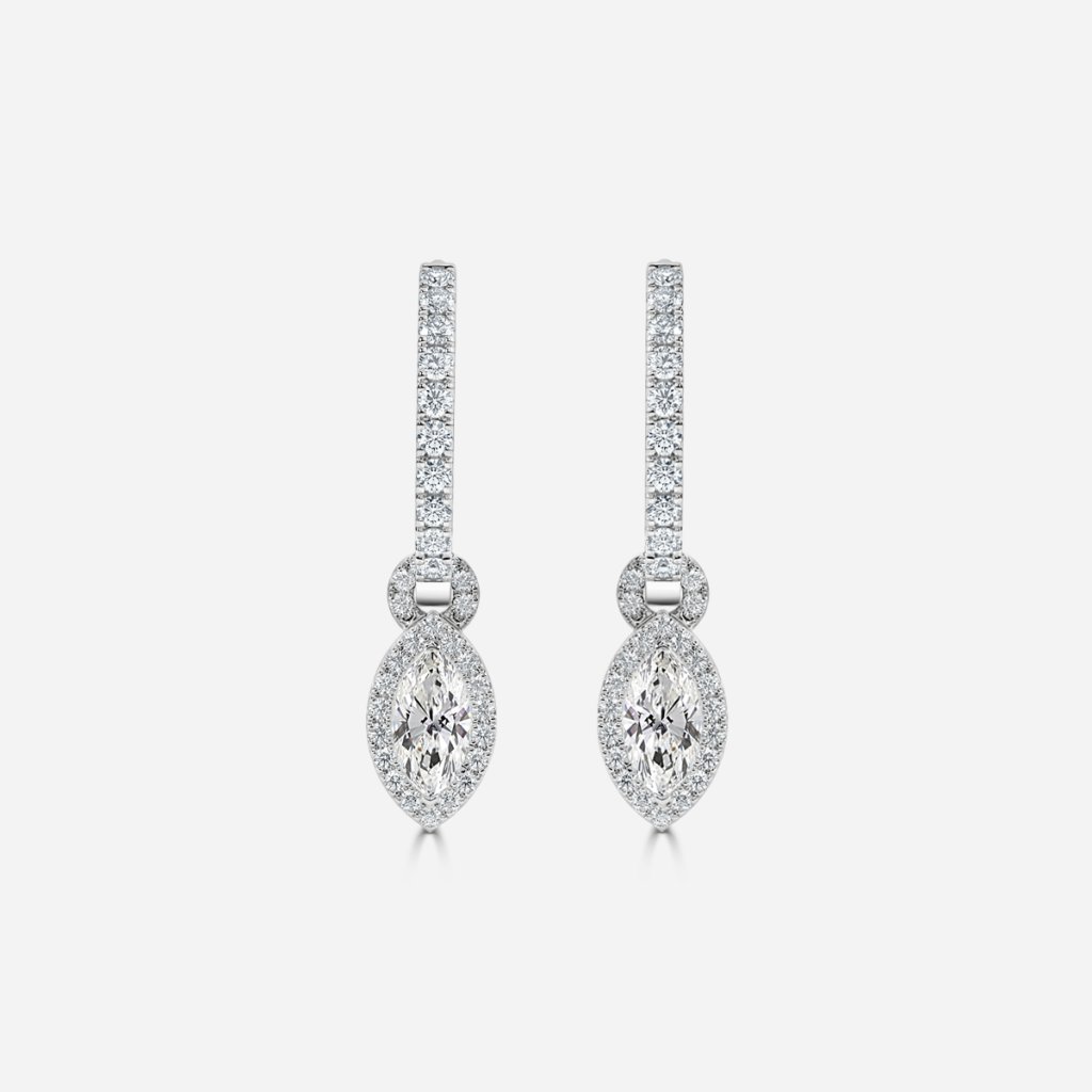 Halo Drop Marquise Earring